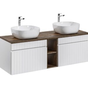 ArtCom Kúpeľňová skrinka s umývadlom a doskou ICONIC White DU140/1 | 140 cm