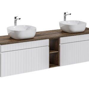 ArtCom Kúpeľňová skrinka s umývadlom a doskou ICONIC White DU180/1 | 180 cm