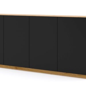 ARTBm Komoda AURA 4D | dub artisan/čierny mat