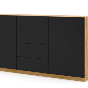 ARTBm Komoda AURA 2D4S | dub artisan/čierny mat