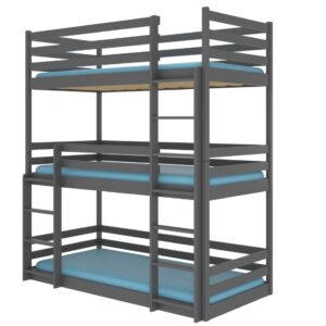 ArtAdrk Poschodová trojposteľ TEDRO | 90 x 200 cm Farba: Grafit