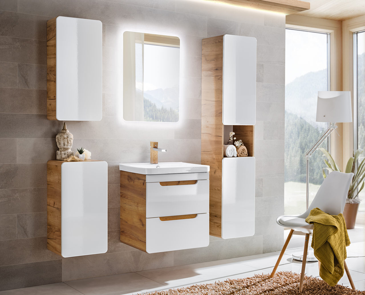 ArtCom Závesná skrinka do kúpeľne ARUBA White 830 – Obrázok 3