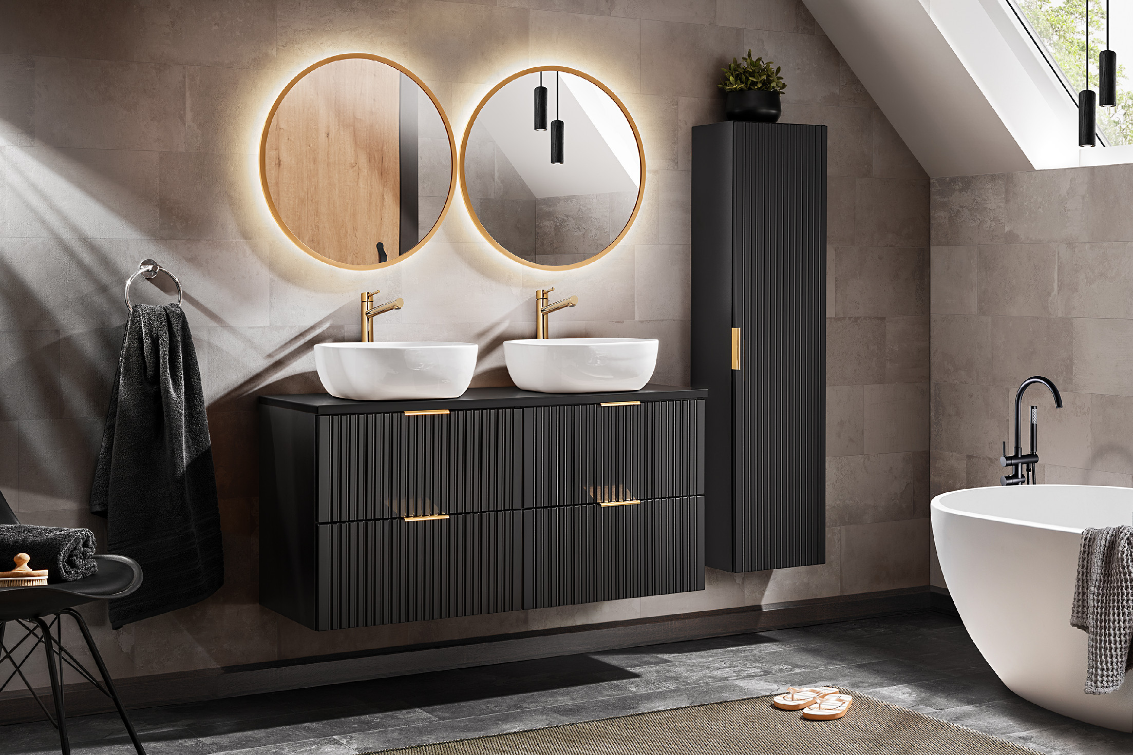 ArtCom Kúpeľňová skrinka s doskou ADEL Black D120/1 | 120 cm – Obrázok 12