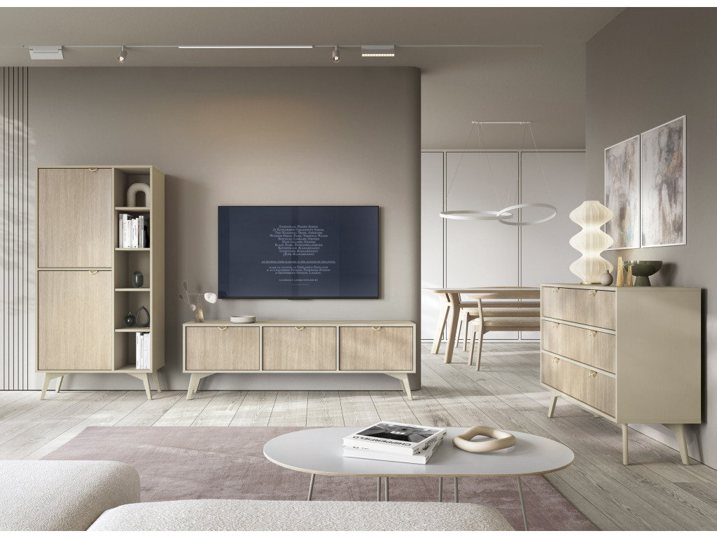 ArtPS Komoda TIMBER KSZD106 | béžová/zelená – Obrázok 2
