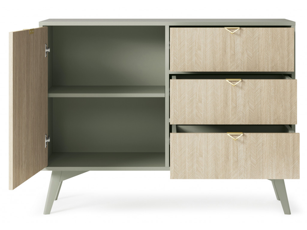 ArtPS Komoda TIMBER KSZD106 | béžová/zelená – Obrázok 5