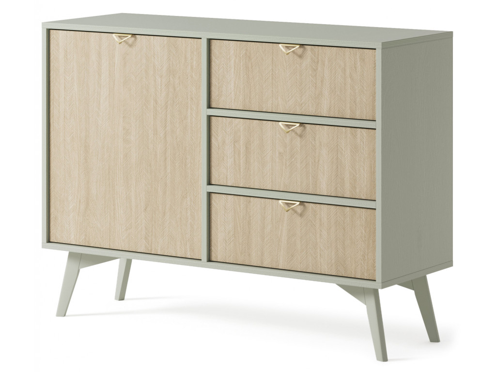 ArtPS Komoda TIMBER KSZD106 | béžová/zelená – Obrázok 4