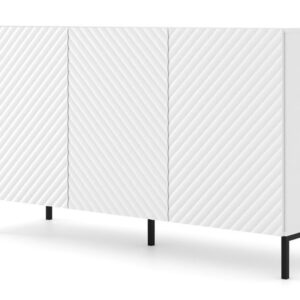 ARTBm Komoda SURF 150 | 3D Prevedenie: Biela mat / čierne nohy