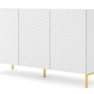 ARTBm Komoda SURF 150 | 3D Prevedenie: Biely mat / zlaté nohy