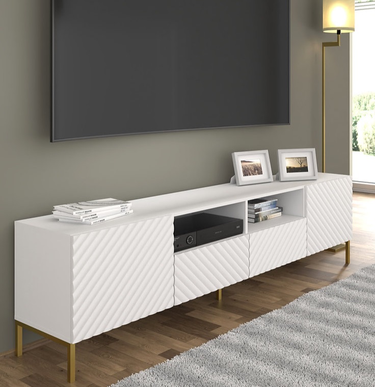 ARTBm Tv stolík SURF 200 | 2D2S Prevedenie: Biely mat / zlaté nohy – Obrázok 7