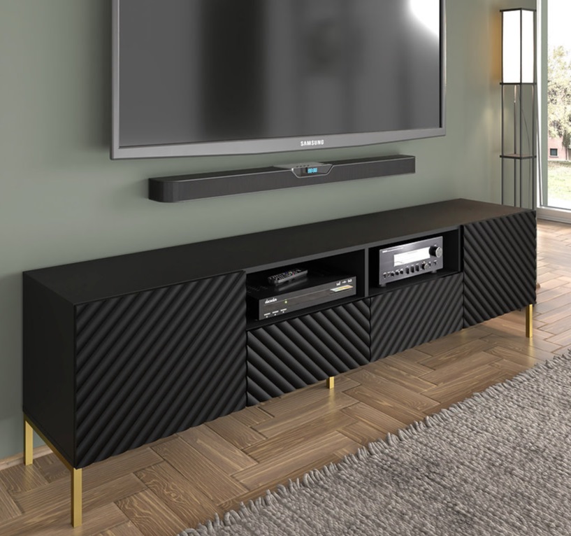 ARTBm Tv stolík SURF 200 | 2D2S Prevedenie: Biely mat / zlaté nohy – Obrázok 9