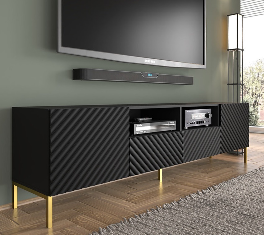 ARTBm Tv stolík SURF 200 | 2D2S Prevedenie: Biely mat / zlaté nohy – Obrázok 10
