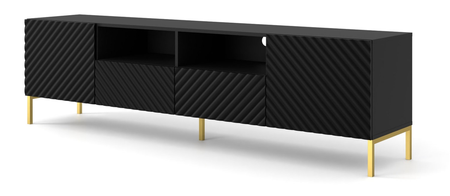 ARTBm Tv stolík SURF 200 | 2D2S Prevedenie: Biely mat / zlaté nohy – Obrázok 3