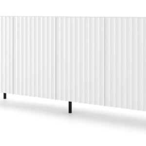 ARTBm Komoda WAVE 200 | 4D Prevedenie: Biela mat / čierne nohy
