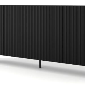ARTBm Komoda WAVE 200 | 4D Prevedenie: Čierny mat / čierne nohy