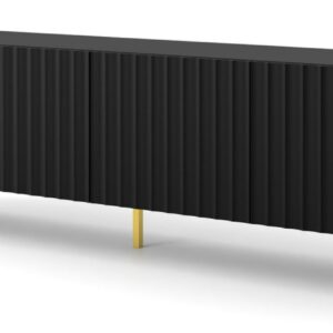 ARTBm Tv stolík WAVE 200 | 4D Prevedenie: Čierny mat / zlaté nohy