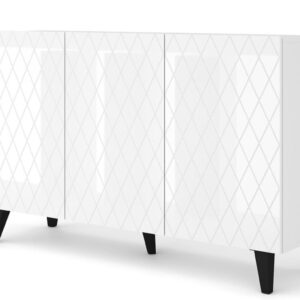 ARTBm Komoda DIUNA 145 3D | lesk Prevedenie: Biely lesk / čierne nohy