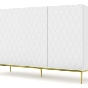 ARTBm Komoda DIUNA 145 3D | biely mat Prevedenie: Biely mat / zlatá podnož