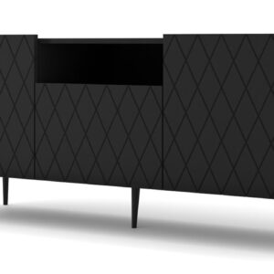 ARTBm TV stolík DIUNA 145 2D1K | čierny mat Prevedenie: Čierny mat / čierne nohy