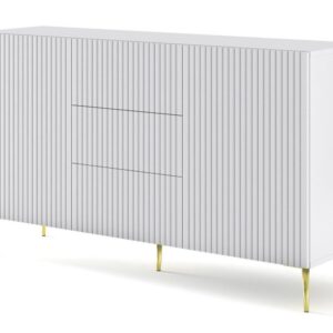 ARTBm Komoda RAVENNA B 2D3S 150 | biela matná Prevedenie: Biela matná  / zlaté nohy