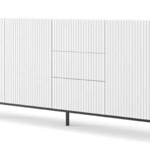 ARTBm Komoda RAVENNA B 3D3S 200 | biela matná Prevedenie: Biela matná / čierna podnož