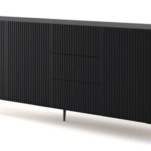 ARTBm Komoda RAVENNA B 3D3S 200 | čierna matná Prevedenie: Čierny mat  / čierne nohy