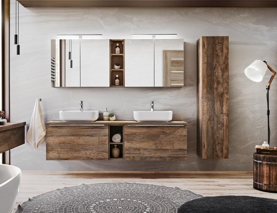 ArtCom Zrkadlová skrinka SANTA FE Oak 84-80 | 80 cm – Obrázok 6