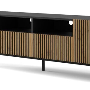ARTBm TV stolík RAVENNA F 2D2S 200  | čierna matná / dub artisan Prevedenie: Čierna matná / dub artisan / čierna podnož