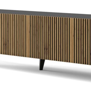 ARTBm TV stolík RAVENNA F 4D 200  | čierna matná / dub artisan Prevedenie: Čierna matná / dub artisan / čierne nohy