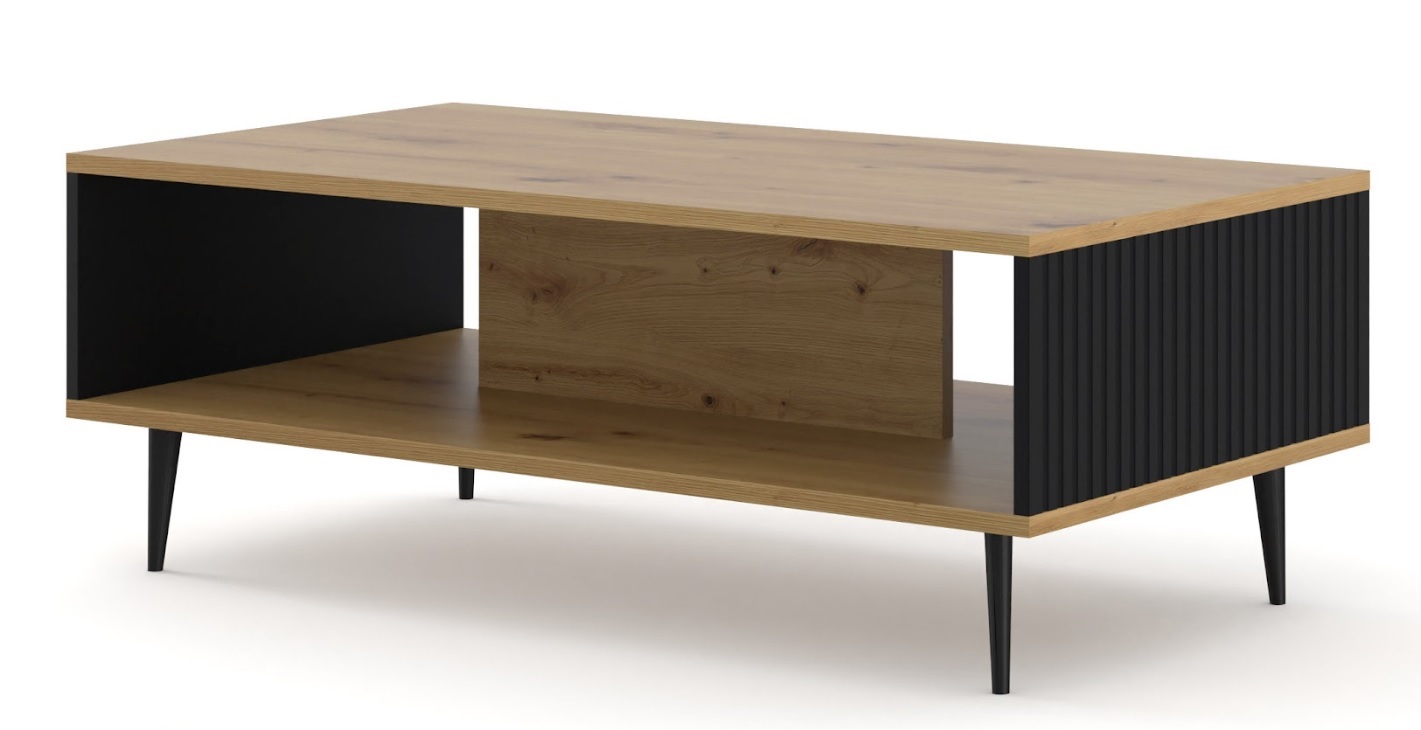 ARTBm Konferenčný stolík RAVENNA B 90 | dub artisan / čierna matná Prevedenie: Dub artisan / čierna matná / čierne nohy