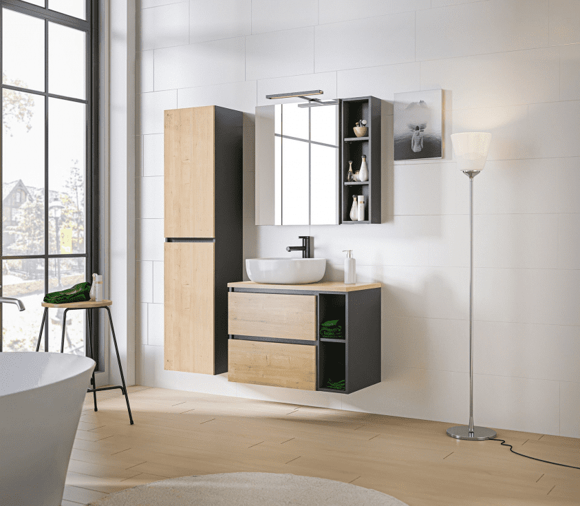 ArtCom Skrinka pod umývadlo MONAKO Grey Oak 820 | 60 cm – Obrázok 2