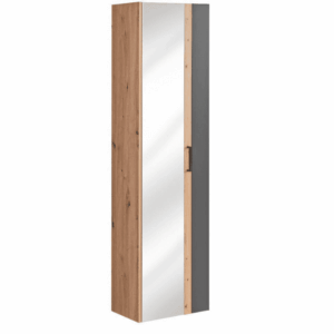 ArtCom Vysoká skrinka do kúpeľne so zrkadlom MADERA Grey 803