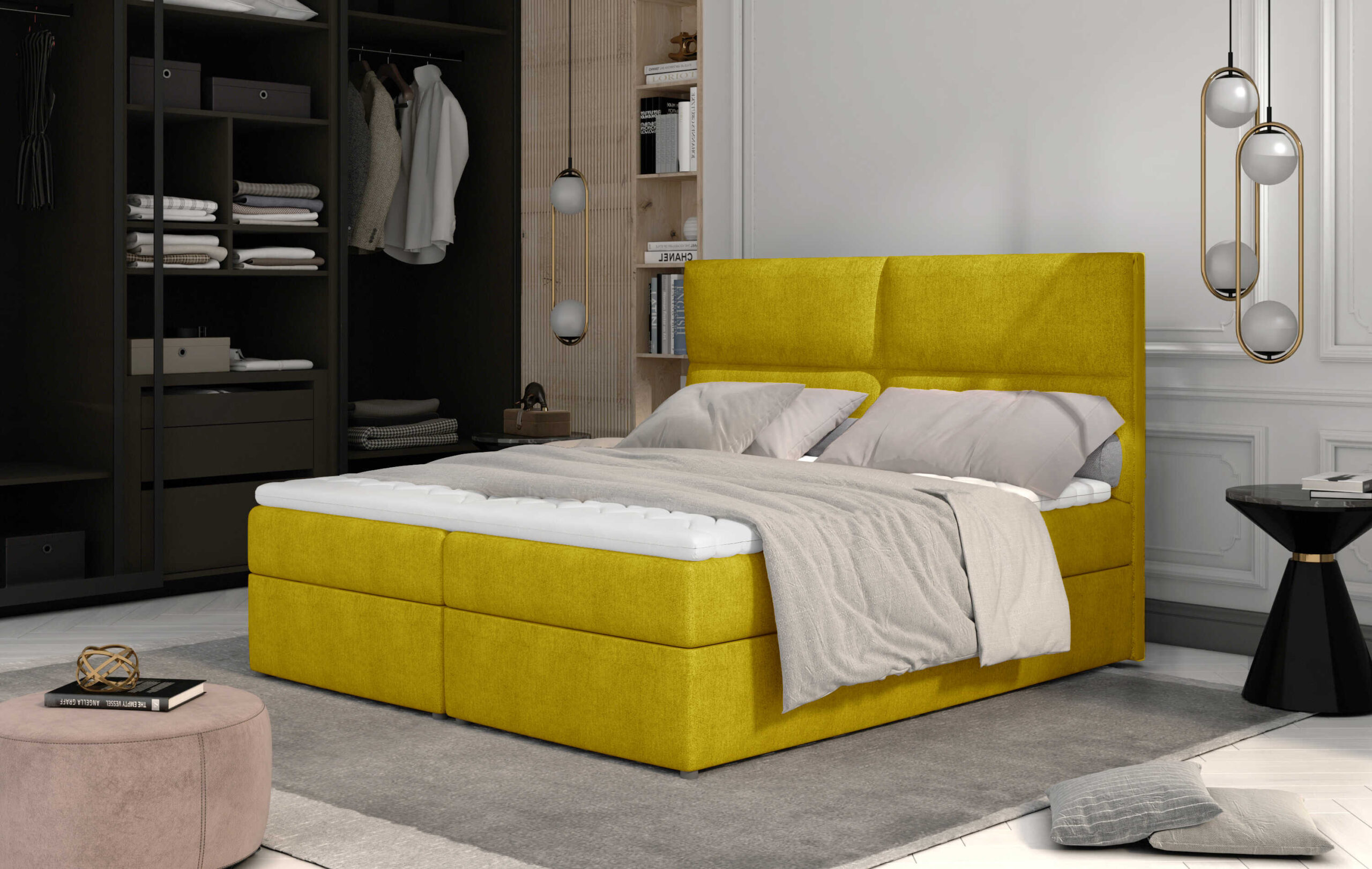 ArtElta Manželská posteľ AMBER Boxspring | 180 x 200 cm Farebné prevedenie AMBER: Berlin 03 – Obrázok 10