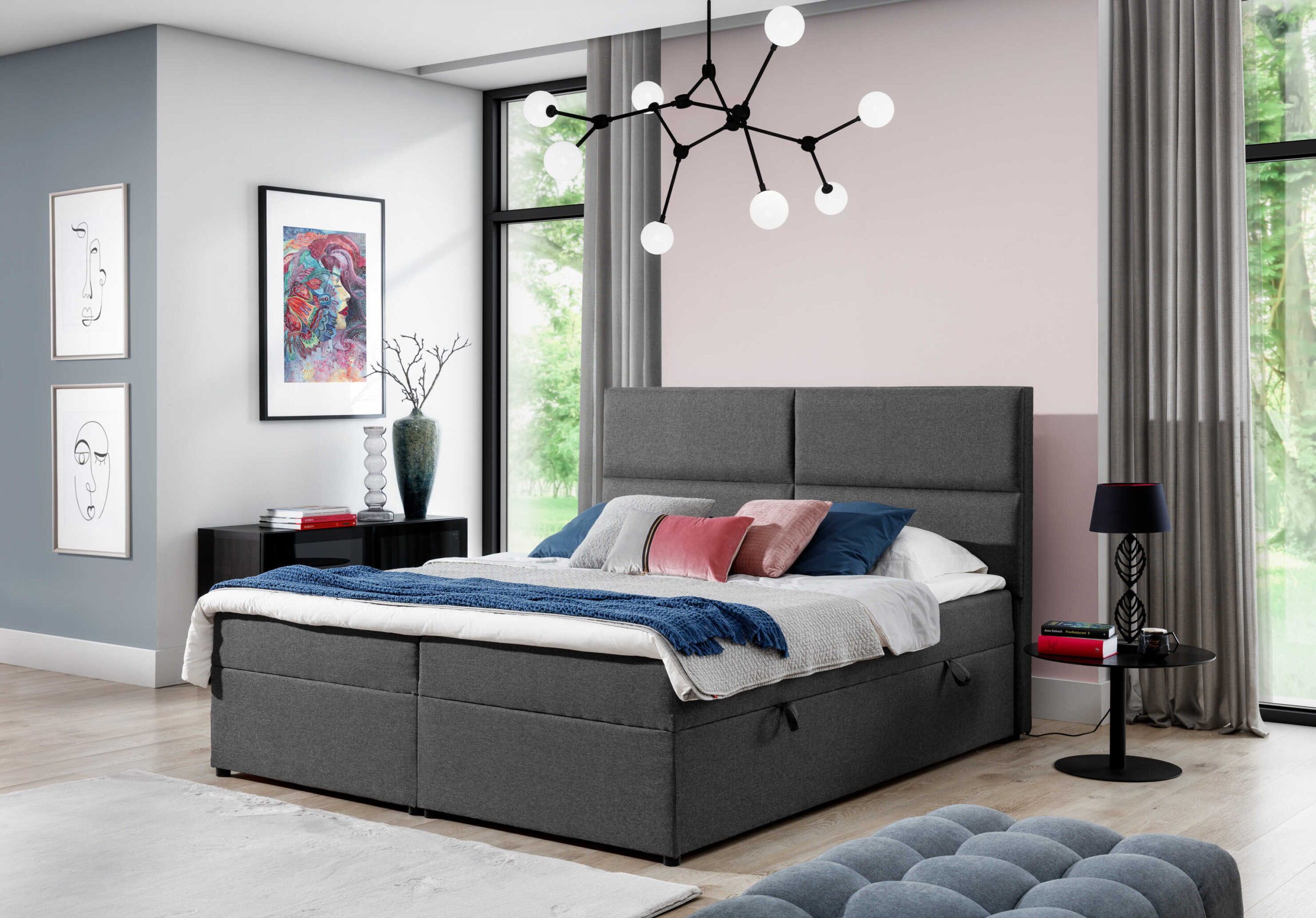 ArtElta Manželská posteľ AMBER Boxspring | 180 x 200 cm Farebné prevedenie AMBER: Berlin 03 – Obrázok 12