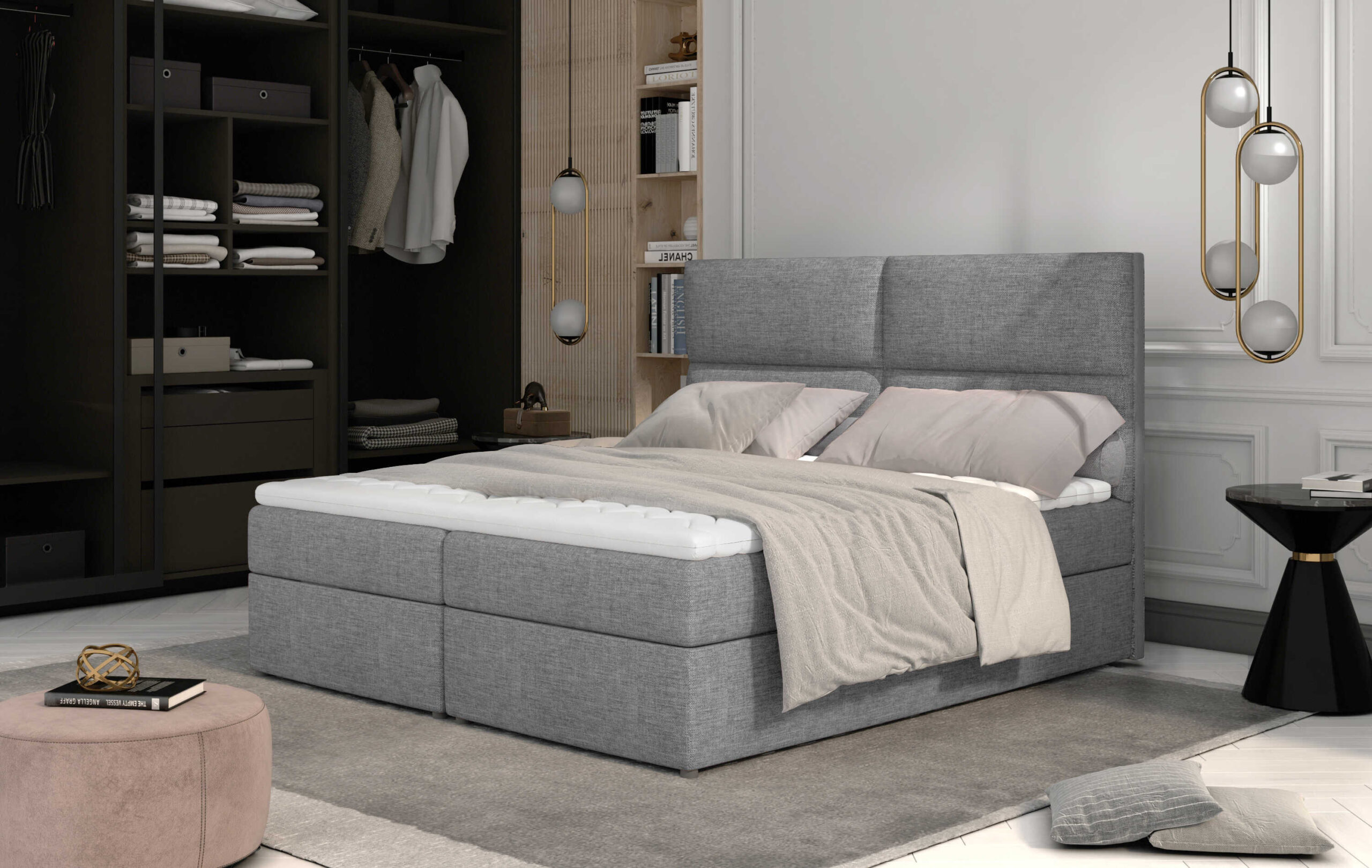 ArtElta Manželská posteľ AMBER Boxspring | 180 x 200 cm Farebné prevedenie AMBER: Berlin 03 – Obrázok 14