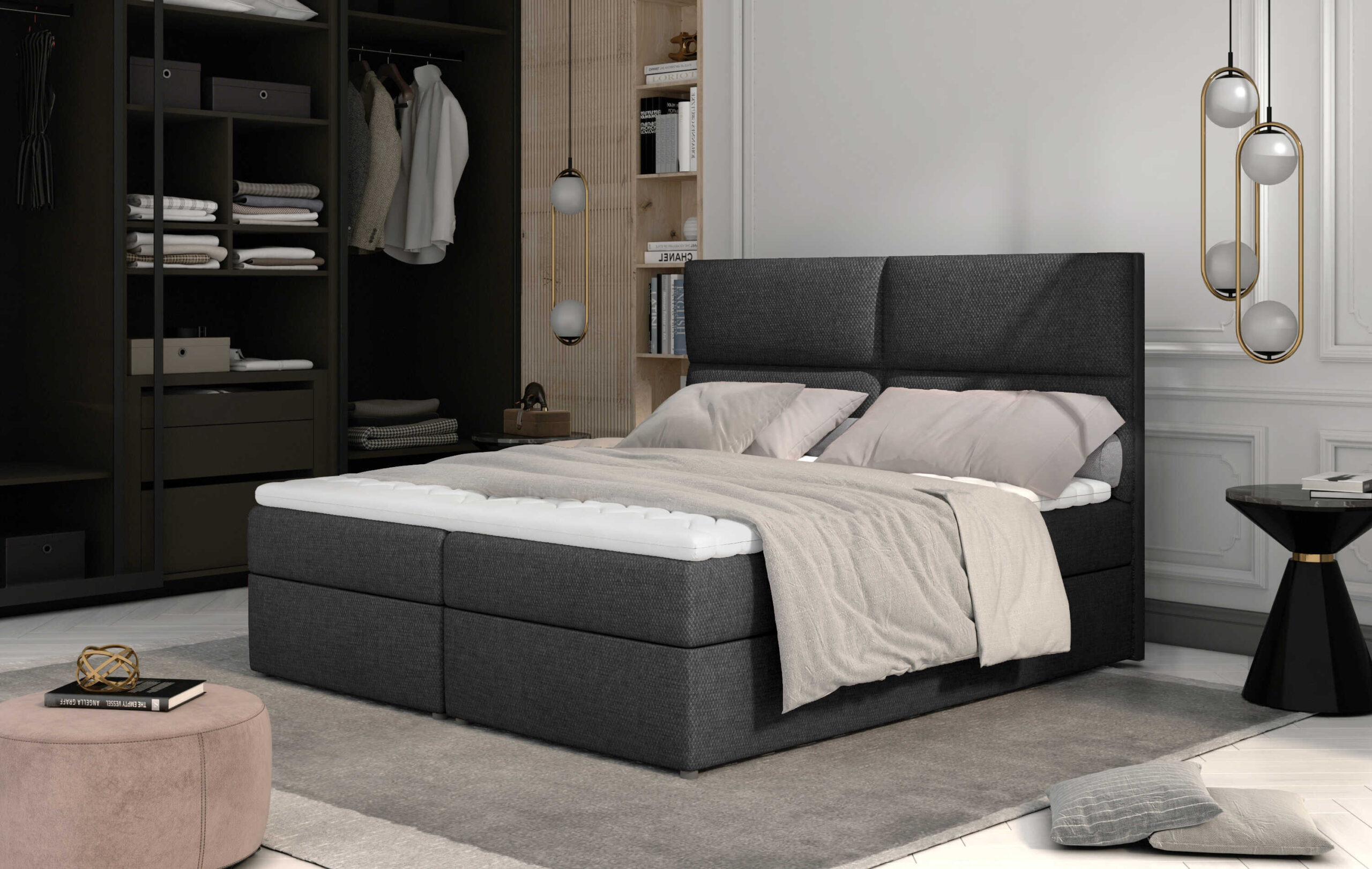 ArtElta Manželská posteľ AMBER Boxspring | 180 x 200 cm Farebné prevedenie AMBER: Berlin 03 – Obrázok 2