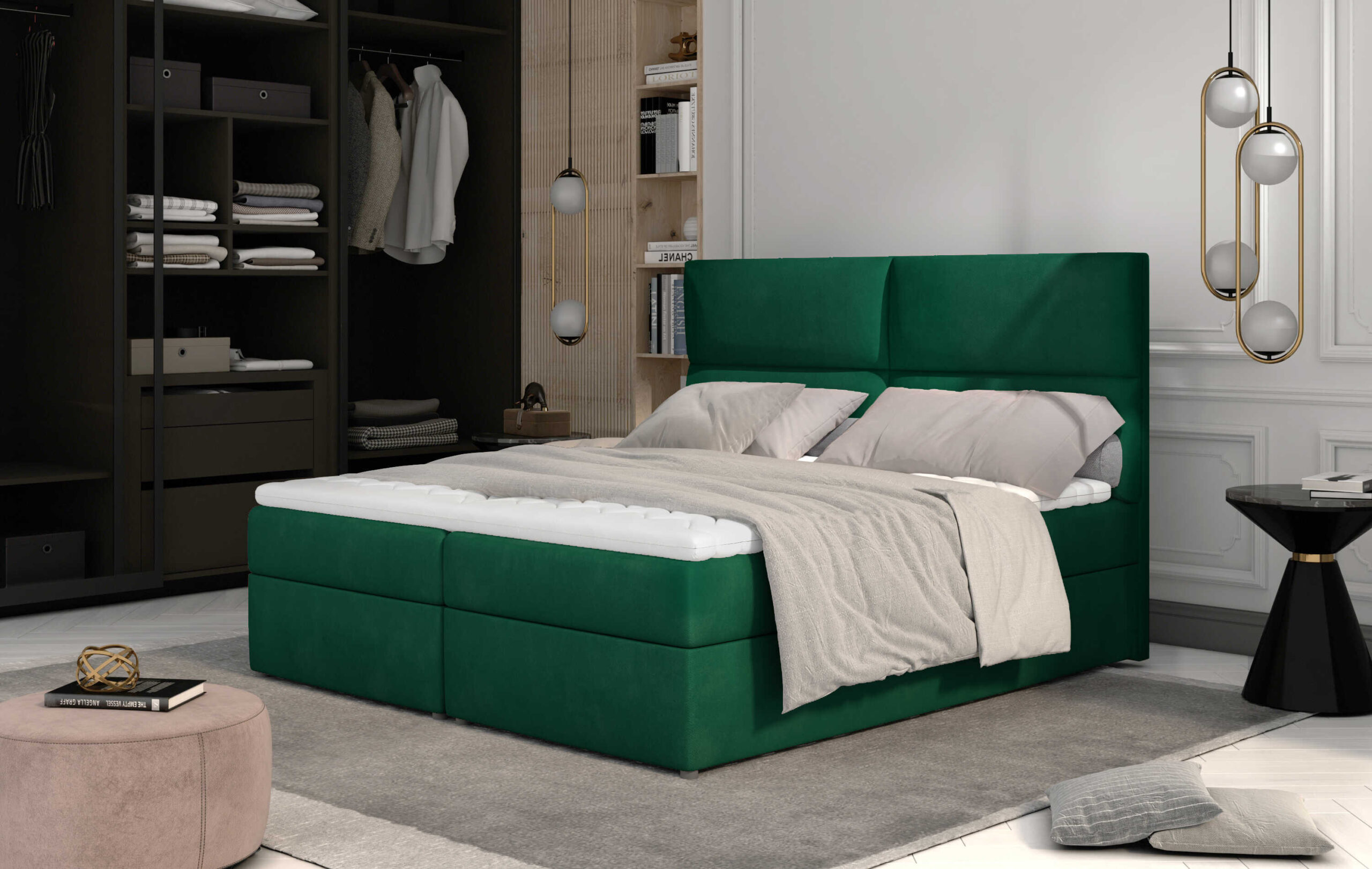 ArtElta Manželská posteľ AMBER Boxspring | 180 x 200 cm Farebné prevedenie AMBER: Berlin 03 – Obrázok 3