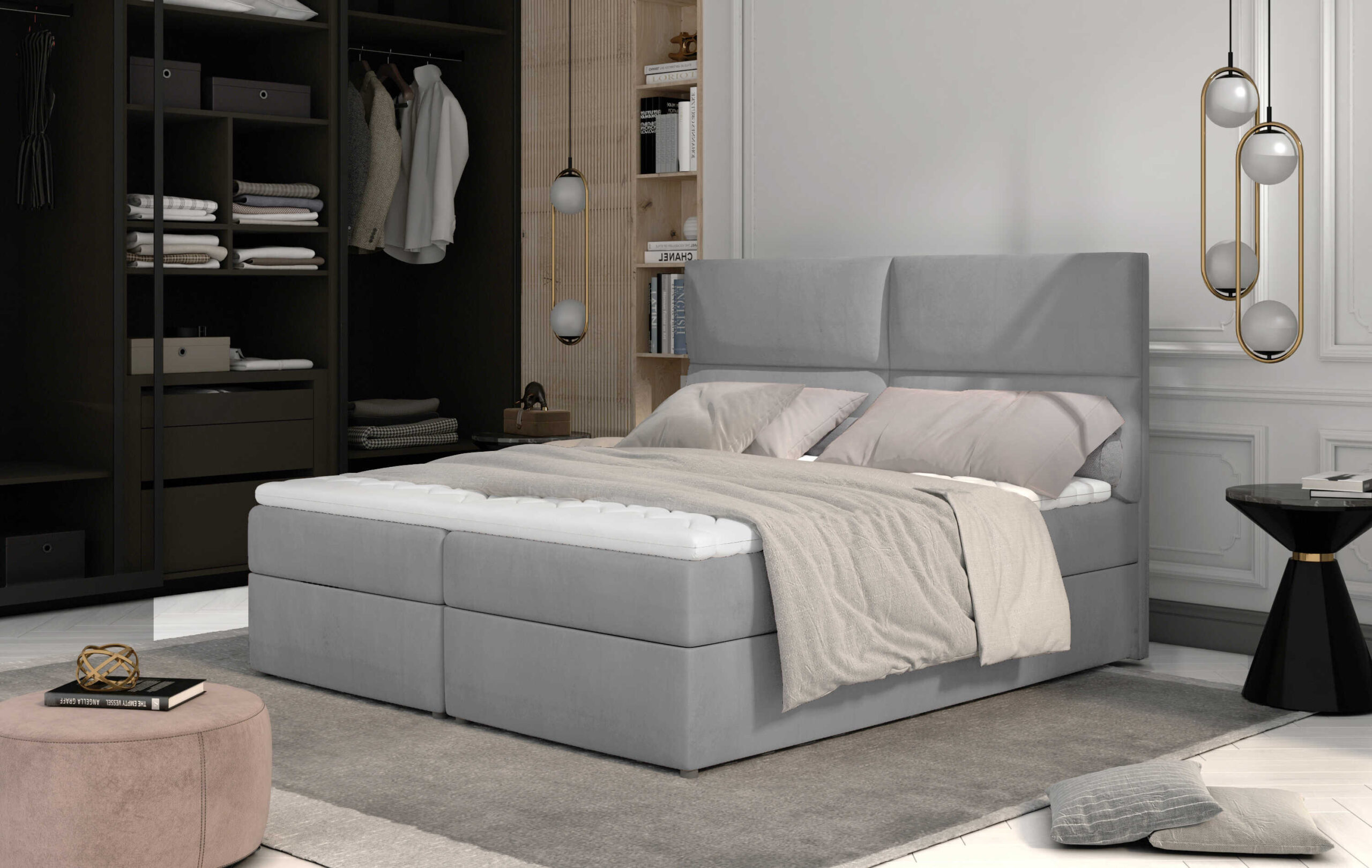 ArtElta Manželská posteľ AMBER Boxspring | 180 x 200 cm Farebné prevedenie AMBER: Berlin 03 – Obrázok 4