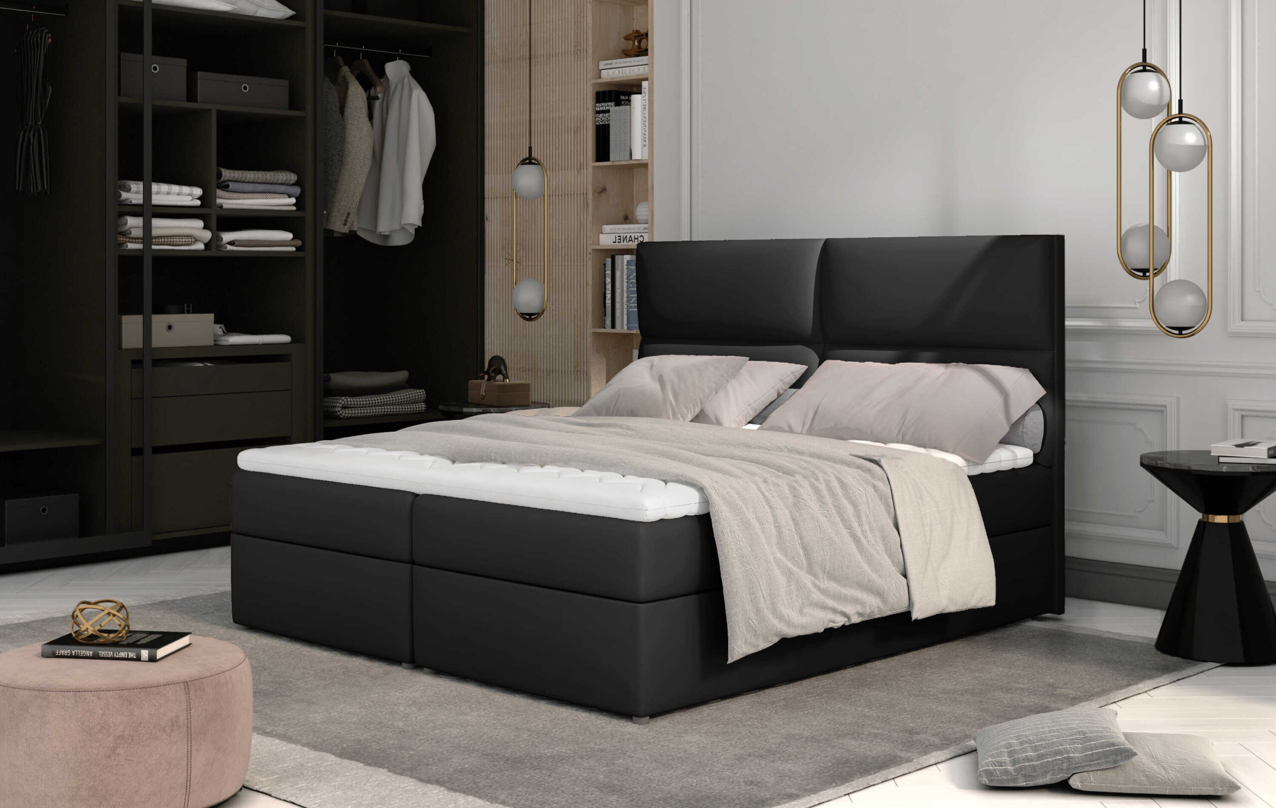 ArtElta Manželská posteľ AMBER Boxspring | 180 x 200 cm Farebné prevedenie AMBER: Berlin 03 – Obrázok 5
