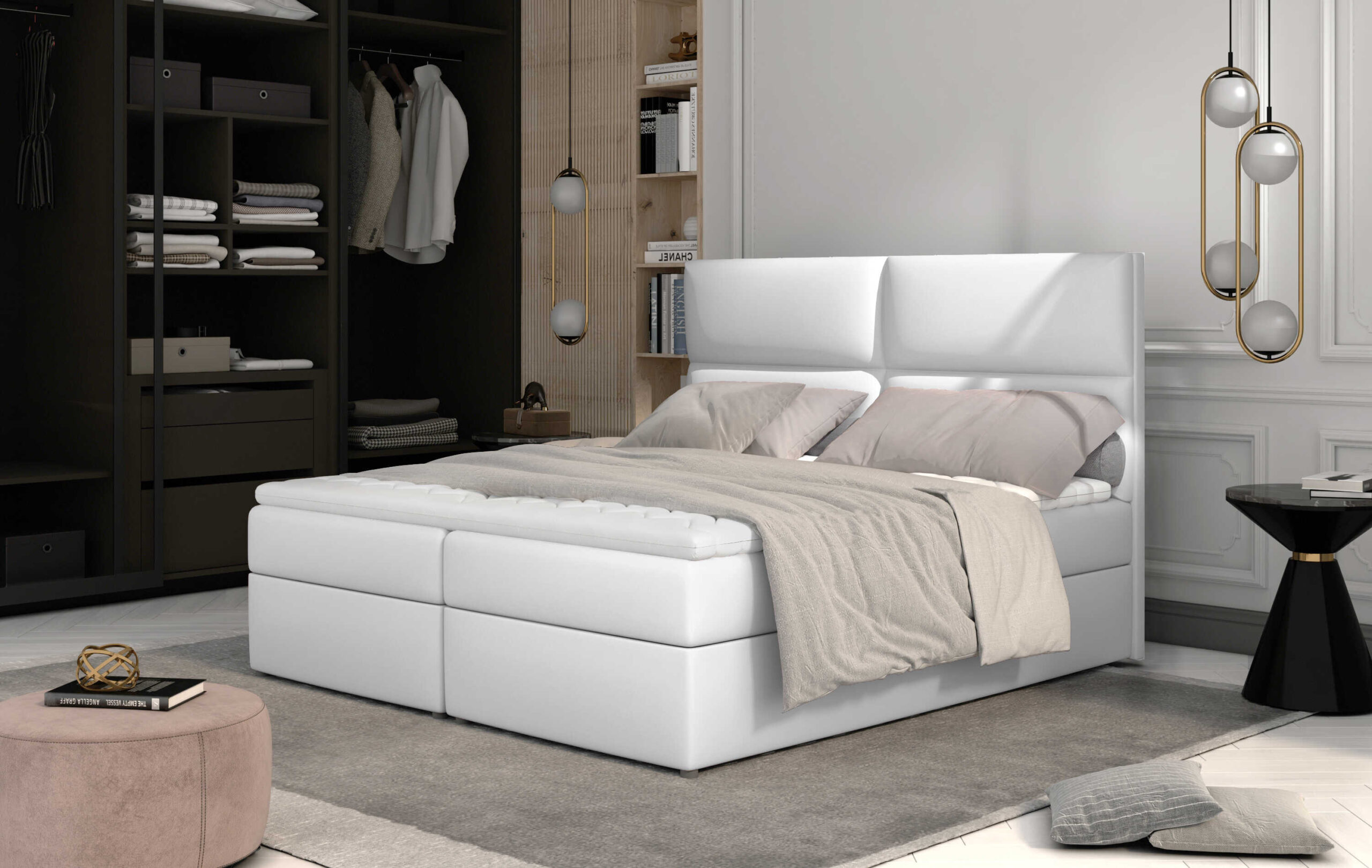 ArtElta Manželská posteľ AMBER Boxspring | 180 x 200 cm Farebné prevedenie AMBER: Berlin 03 – Obrázok 6