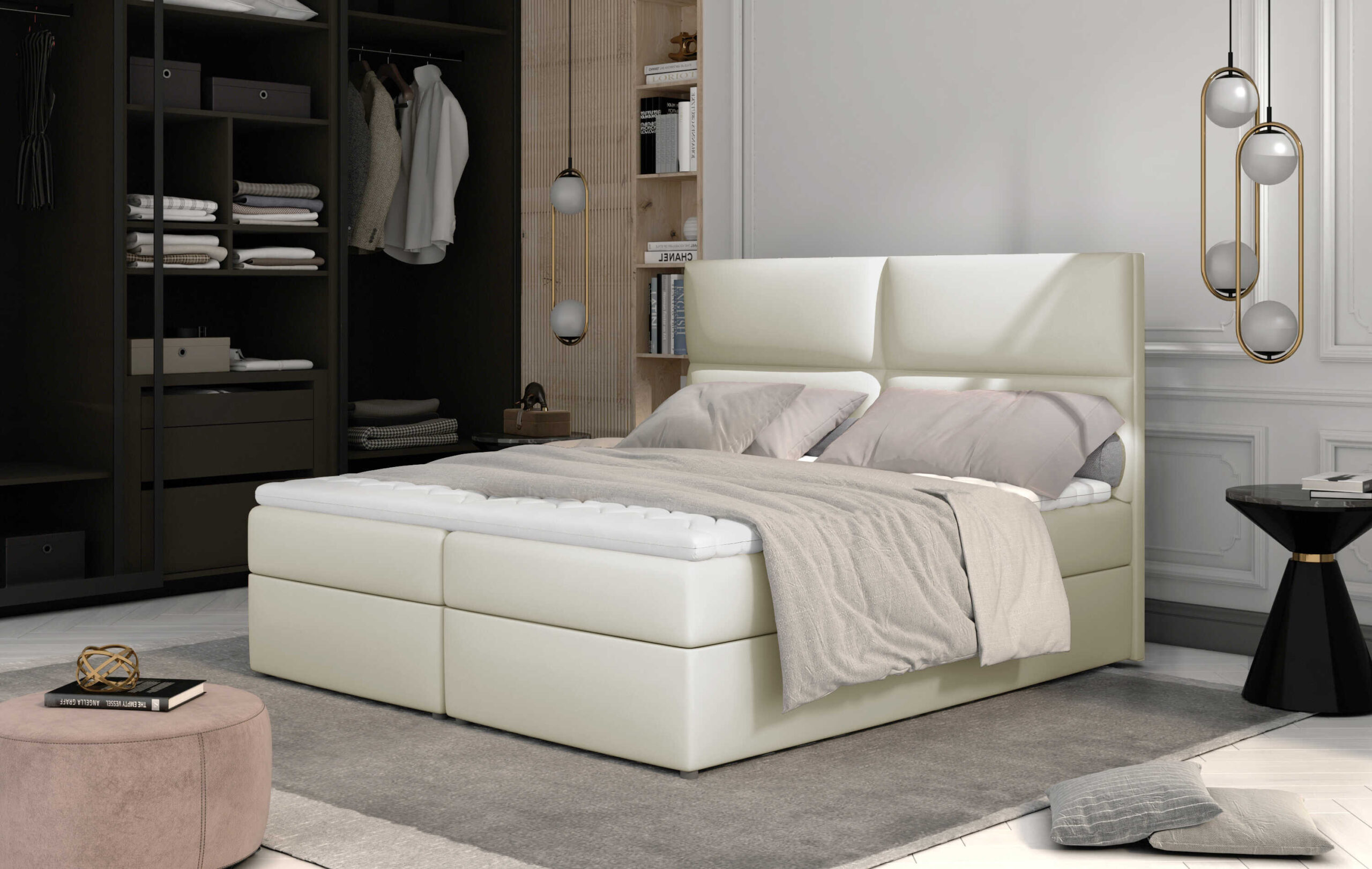 ArtElta Manželská posteľ AMBER Boxspring | 180 x 200 cm Farebné prevedenie AMBER: Berlin 03 – Obrázok 7