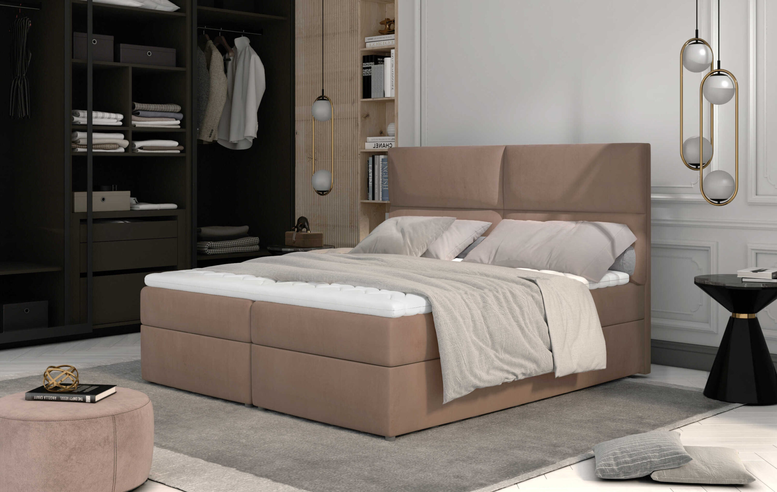 ArtElta Manželská posteľ AMBER Boxspring | 180 x 200 cm Farebné prevedenie AMBER: Berlin 03 – Obrázok 8
