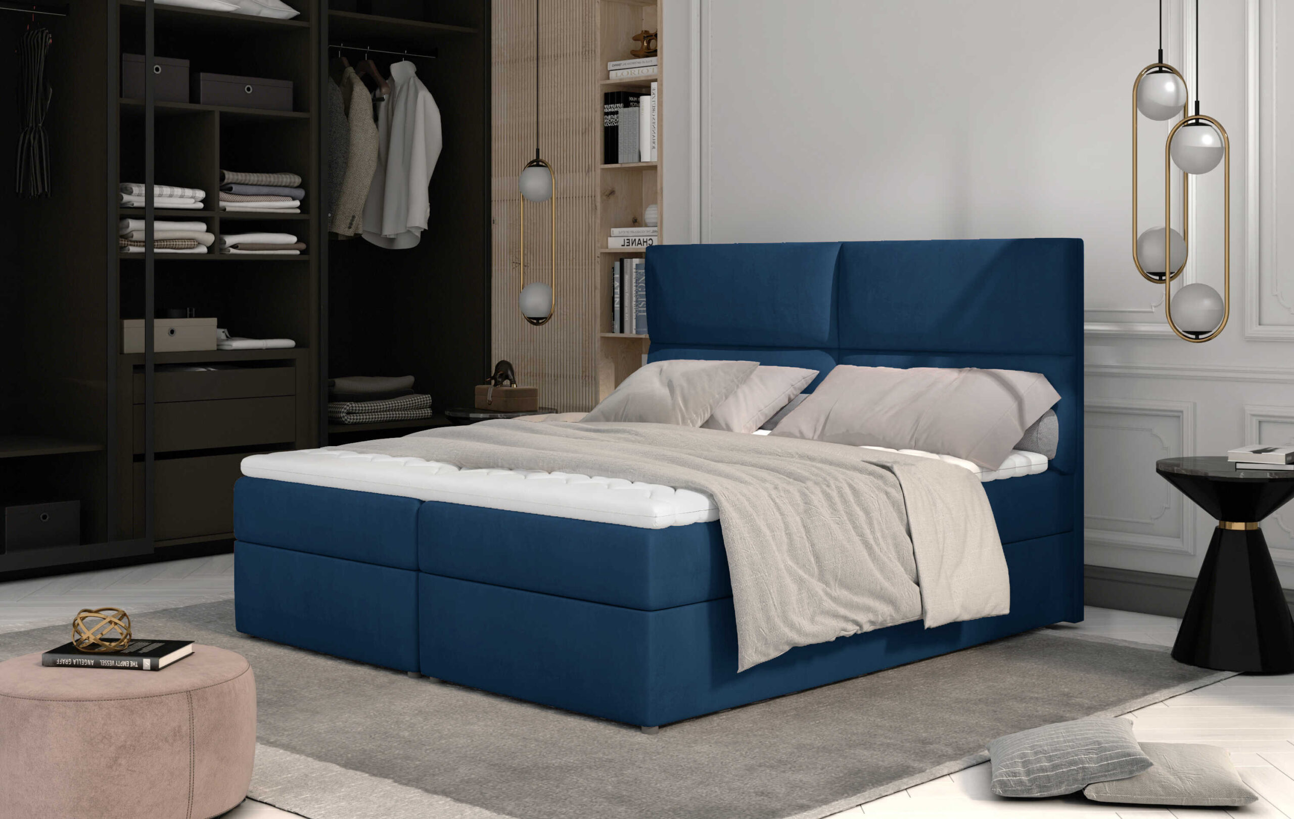 ArtElta Manželská posteľ AMBER Boxspring | 180 x 200 cm Farebné prevedenie AMBER: Berlin 03 – Obrázok 9