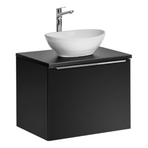 ArtCom Kúpeľňová skrinka s umývadlom a doskou SANTA FE Black DU60/2 | 60 cm