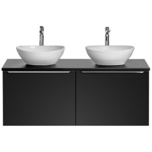 ArtCom Kúpeľňová skrinka s umývadlom a doskou SANTA FE Black DU120/2 | 120 cm