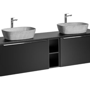 ArtCom Kúpeľňová skrinka s umývadlom a doskou SANTA FE Black DU180/1 | 180 cm
