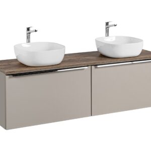 ArtCom Kúpeľňová skrinka s umývadlom a doskou SANTA Fe Taupe DU160/1 | 160 cm