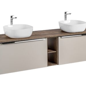 ArtCom Kúpeľňová skrinka s umývadlom a doskou SANTA Fe Taupe DU180/1 | 180 cm