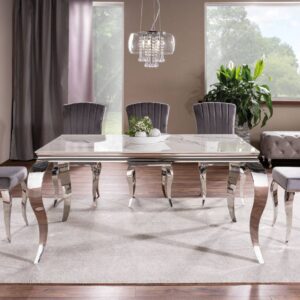 Signal Jedálenský stôl PRINCE CERAMIC | biely lesk 90 x 150 cm