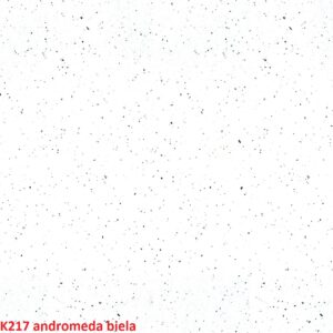 ArtExt Rohová pracovná doska – 38 mm 38 mm: Andromeda biela K217 GG  lesk