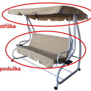 ArtRoja Strieška + podušky k hojdačke DE LUXE | béžová